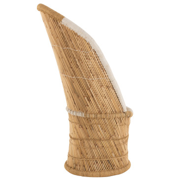 Siège Dossier Bambou Naturel/Blanc Adulte 