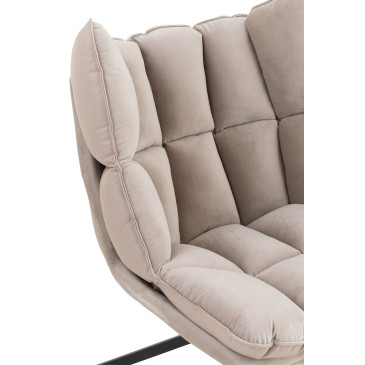 Chaise Relax Coussins Sur Cadre Textile/Metal Gris Clair 