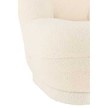 Pouf Teddy Bouclé Blanc 