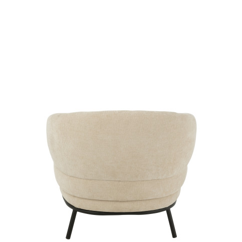 Chaise Lounge Mars Bois de Peuplier/Mousse Beige 