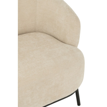 Chaise Lounge Mars Bois de Peuplier/Mousse Beige 