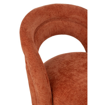 Accent Chaise Textile Orange Rouille 