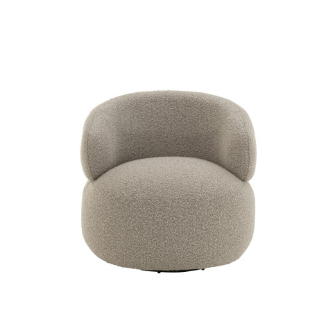 Fauteuil Pivotant Rond Mousse Taupe 