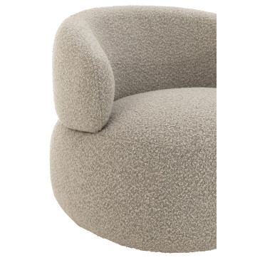 Fauteuil Pivotant Rond Mousse Taupe 