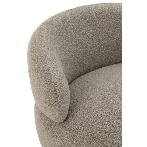 Fauteuil Pivotant Rond Mousse Taupe 