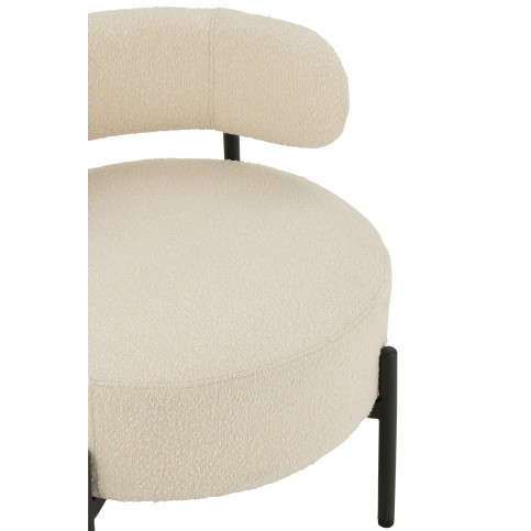 Chaise Lounge Boucle Contreplaque/Polyester Blanc/Noir 