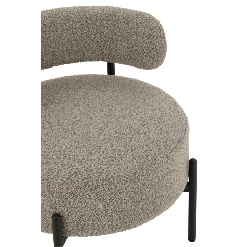 Chaise Lounge Boucle Conterplaque/Polyester Gris/Noir 