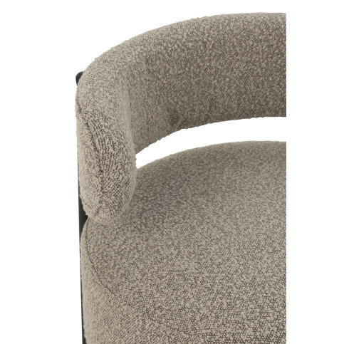 Chaise Lounge Boucle Conterplaque/Polyester Gris/Noir 