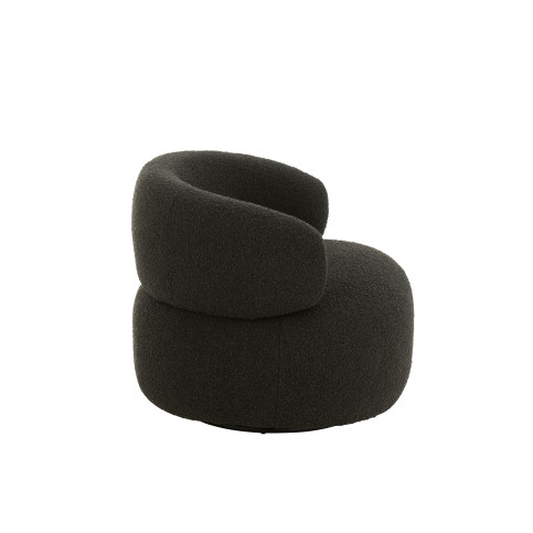 Fauteuil Pivotant Rond Mousse Noir 