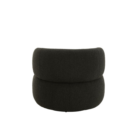 Fauteuil Pivotant Rond Mousse Noir 