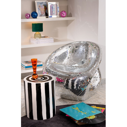 Chaise Miroir Resine Argent 