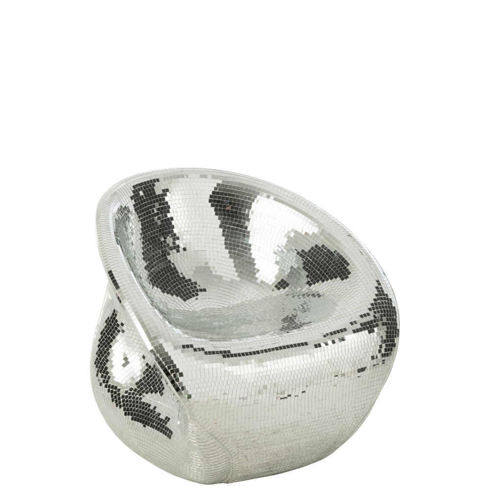 Chaise Miroir Resine Argent 