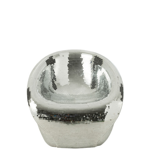 Chaise Miroir Resine Argent 