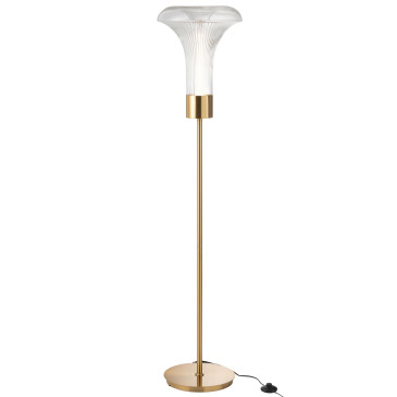 Lampadaire Led Or Metal/Or Transparent 