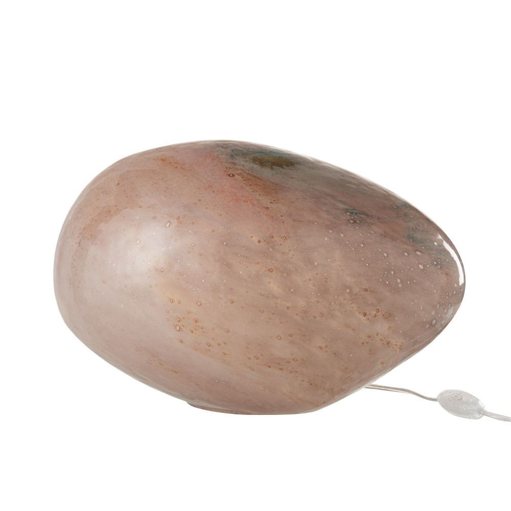 Lampe Dany Ovale Verre Rose 