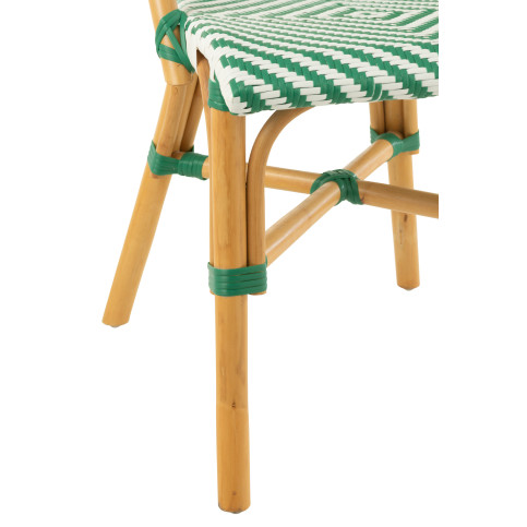 Chaise Rotin Vert Foncé/Blanc 