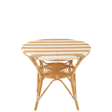 Table à Manger Rotin Beige/Blanc 