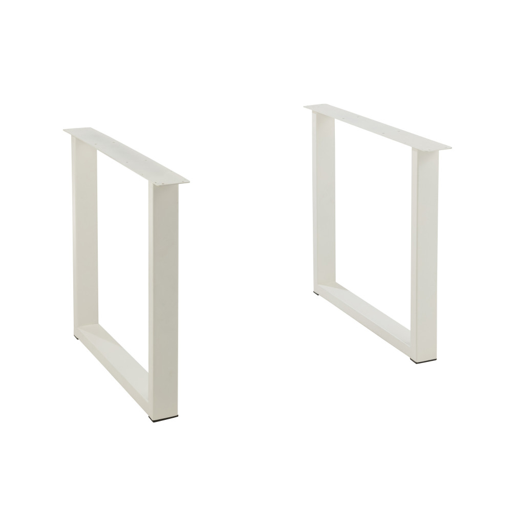 Pieds de Table Rectangle Acier Blanc 