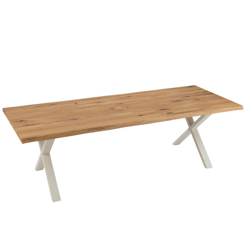 Pieds de Table Croix Acier Blanc 