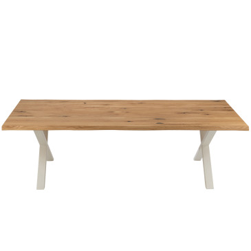 Pieds de Table Croix Acier Blanc 