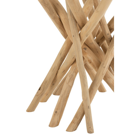 Table Appoint Branche Teck Naturel/Verre 