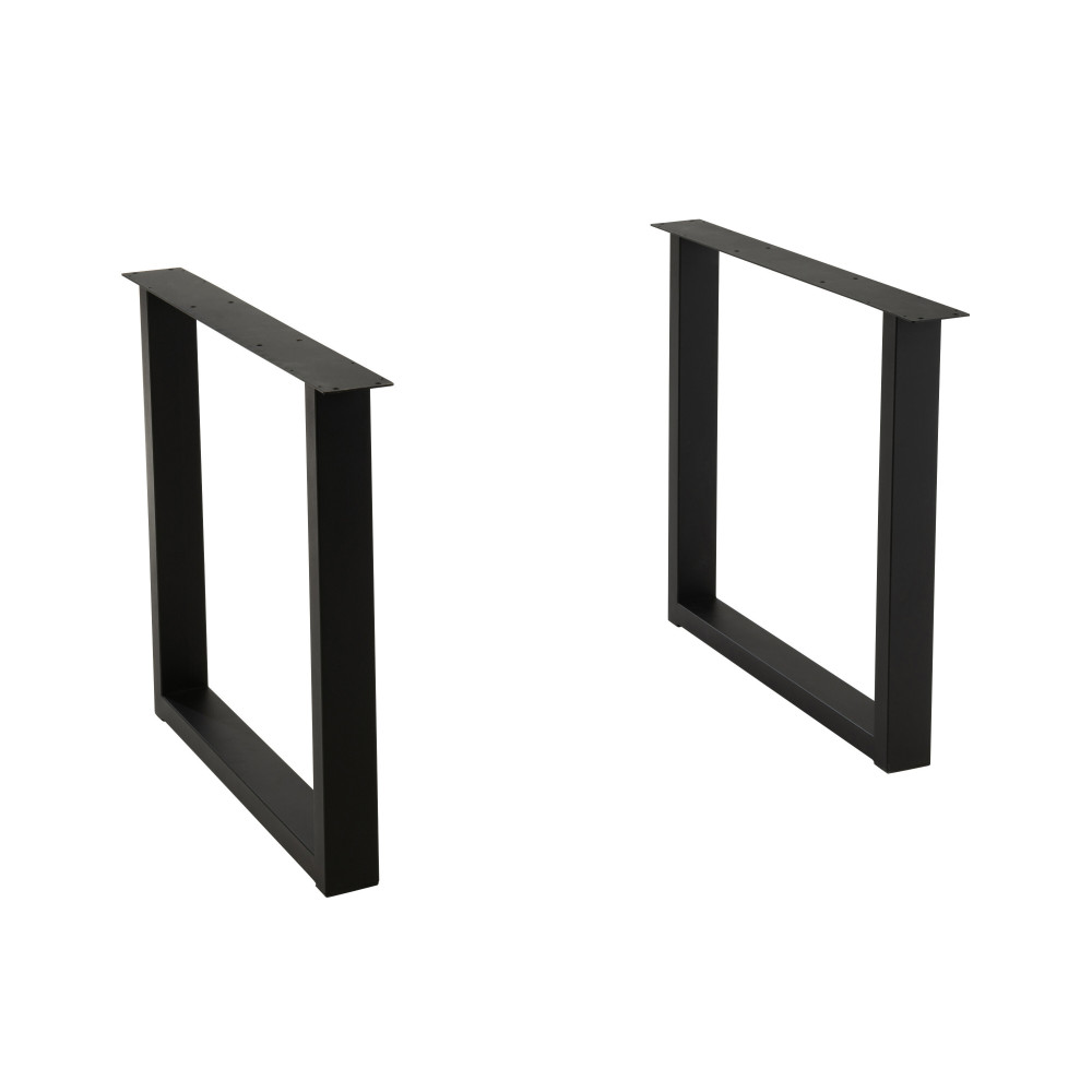 Pieds de Table Rectangle Acier Noir 