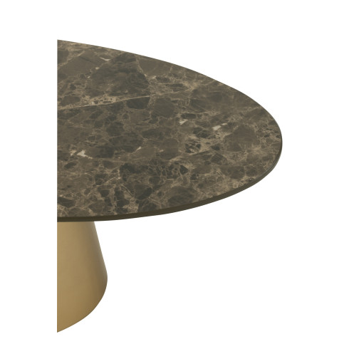 Set de 2 Table d’appoint Marble Effect Fer Bronze/Taupe 