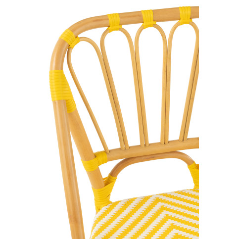 Chaise Rotin Jaune/Blanc 