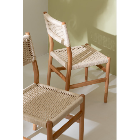 Chaise Lap Bois de Hetre/Corde Naturel 