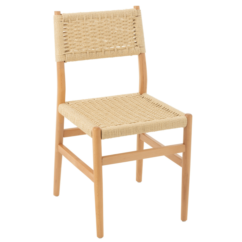 Chaise Lap Bois de Hetre/Corde Naturel 
