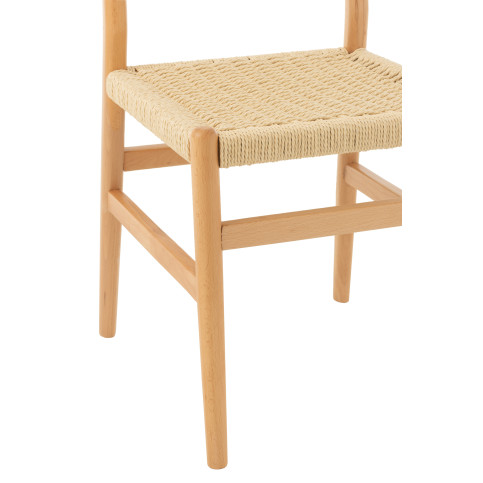 Chaise Lap Bois de Hetre/Corde Naturel 
