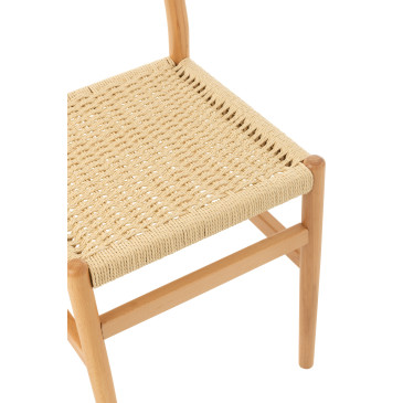 Chaise Lap Bois de Hetre/Corde Naturel 