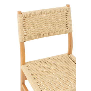 Chaise Lap Bois de Hetre/Corde Naturel 