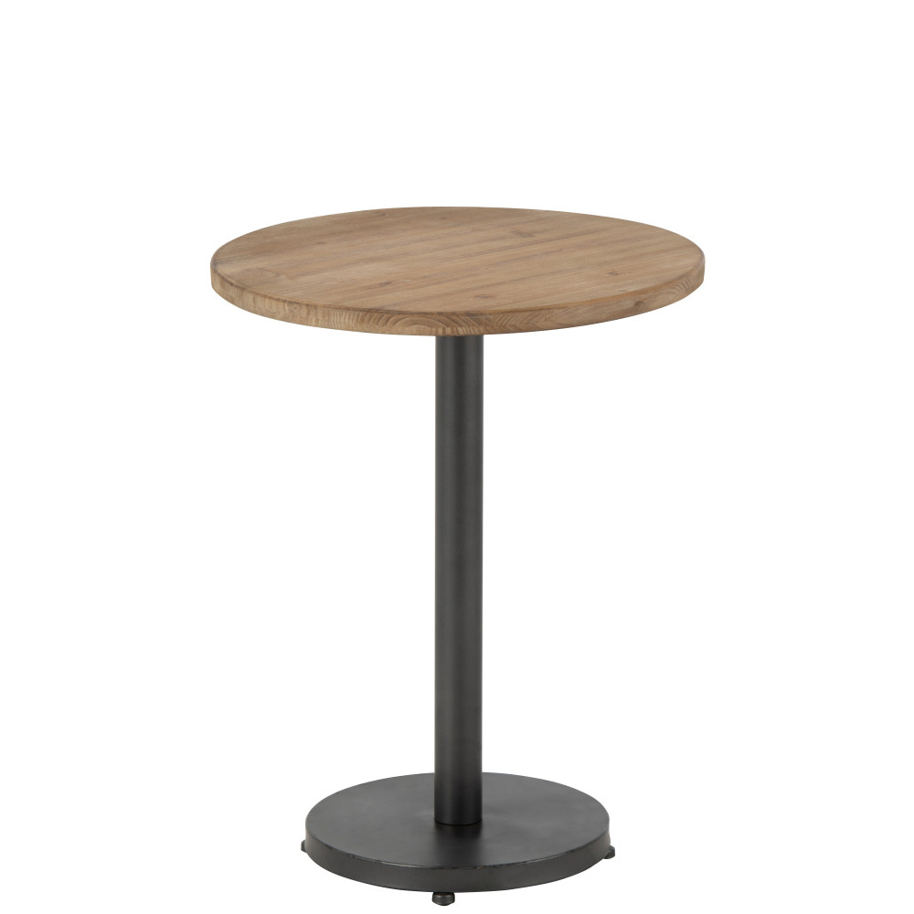 Table Appoint Bar Rond Metal/Bois Marron 