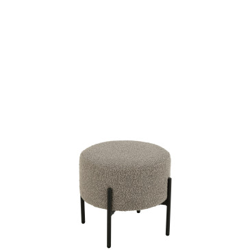 Tabouret Contreplaque/Polyester Gris/Noir 