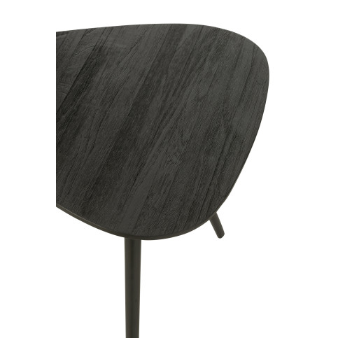 Set de 2 Tables Triangulaire Teck Recycle Noir 
