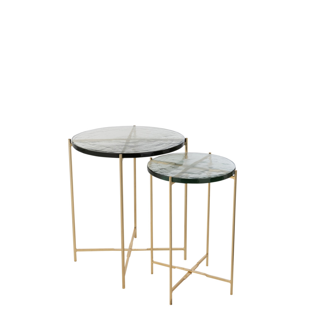 Set de 2 Table Gigogne Obi Verre/Metal 