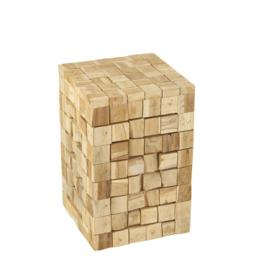 Table Appoint/Tabouret Morceaux Teck Naturel 