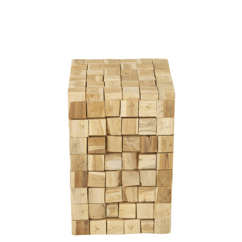 Table Appoint/Tabouret Morceaux Teck Naturel 