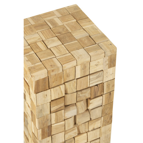 Table Appoint/Tabouret Morceaux Teck Naturel 