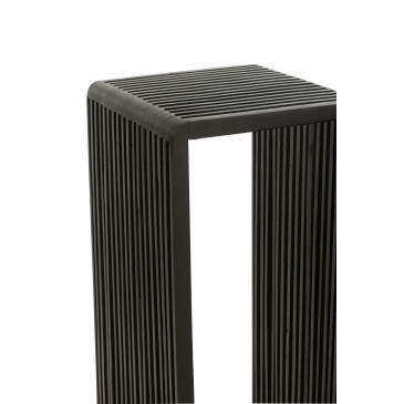 Set de 2 Tables d’appoint Cubiques Teck Recycle Noir 