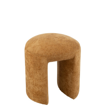 Tabouret Rond Textile Ochre 