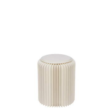 Pouf Pliable Papier Blanc Cassé 