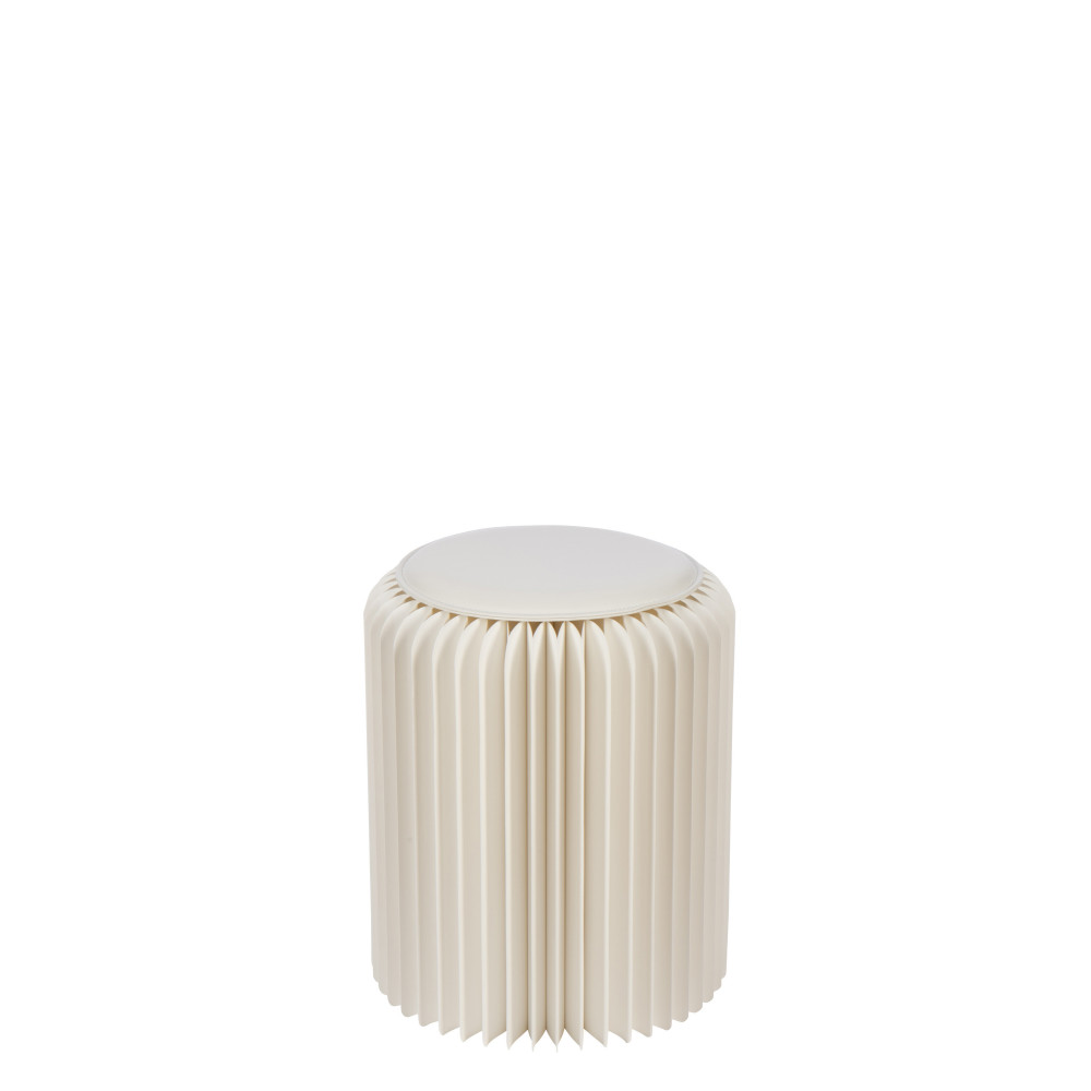 Pouf Pliable Papier Blanc Cassé 