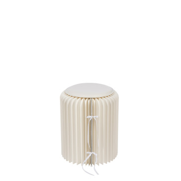 Pouf Pliable Papier Blanc Cassé 