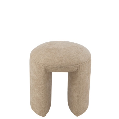 Tabouret Rond Textile Beige 