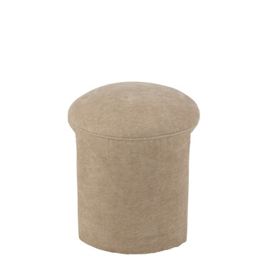 Tabouret Rond Textile Beige 
