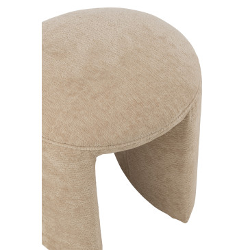 Tabouret Rond Textile Beige 
