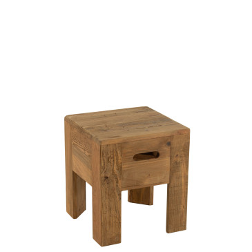 Tabouret Will Bois de Pin Brun 