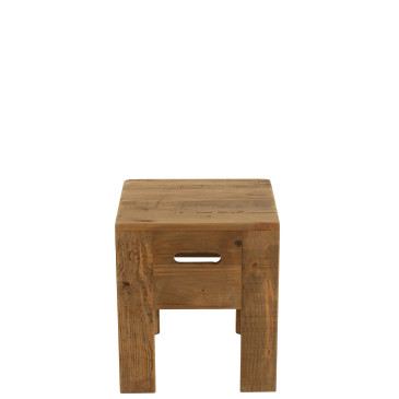 Tabouret Will Bois de Pin Brun 